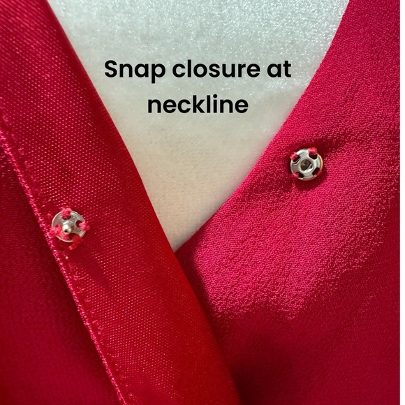 NWT Bebe Womens Raspberry Pink Chiffon Faux Wrap Midi Dress 3/4 Sleeve Size 4 - Picture 8 of 16